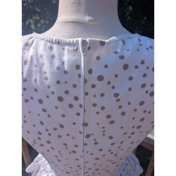 Vintage Square Dance Company Dress Tiered Polka Dot White Sweetheart Small - Picture 8 of 12